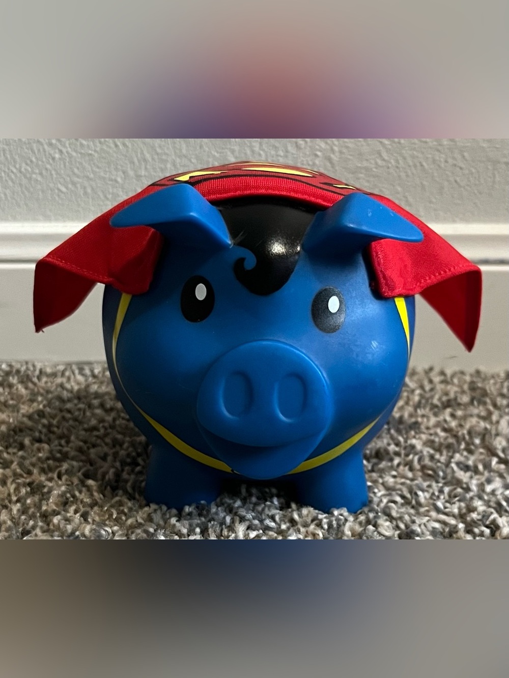 Rare Old Navy Superman Piggy Bank with Cape 2013